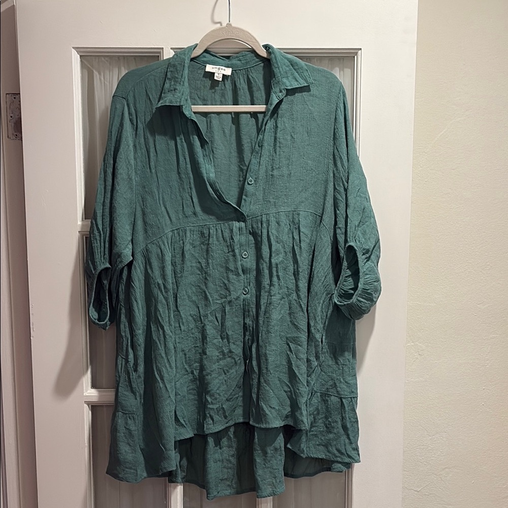 Umgee Teal Button-Down Shirt